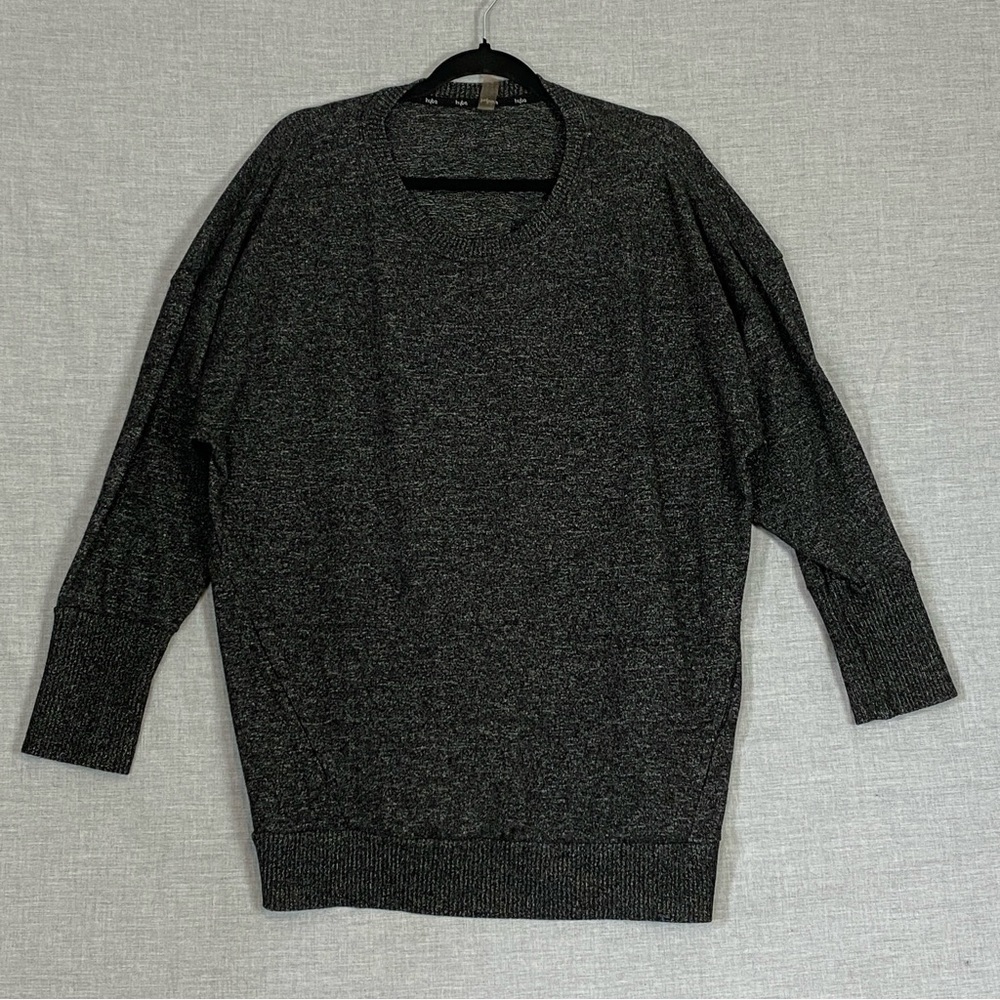 Hyba 3/4 Sleeve Sweater Sz 2X Dark Heather Gray Pockets Stretchy